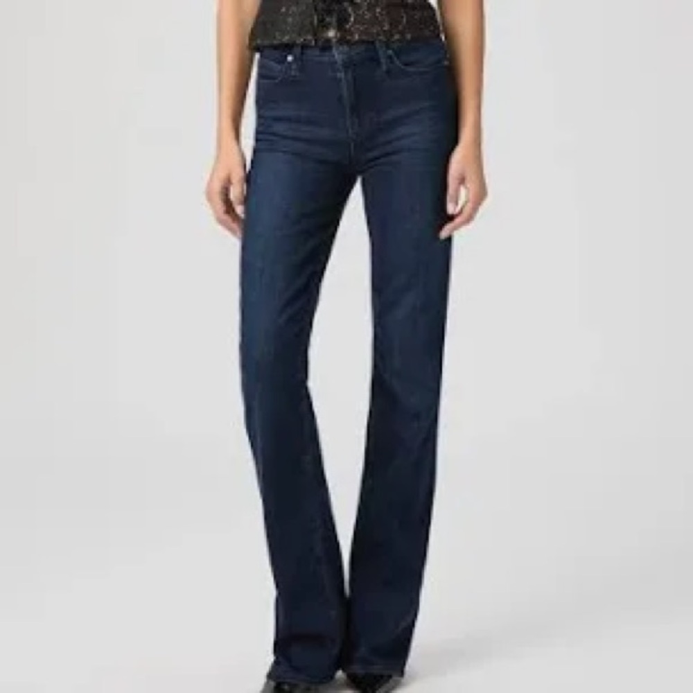 PAIGE Dark Wash Straight Leg Jeans